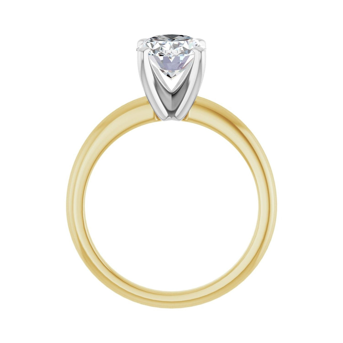 Sapphire Row Lab-Grown Oval Diamond Solitaire Engagement Ring - 14K Yellow & White Gold, 1 1/2 ctw (view 2)