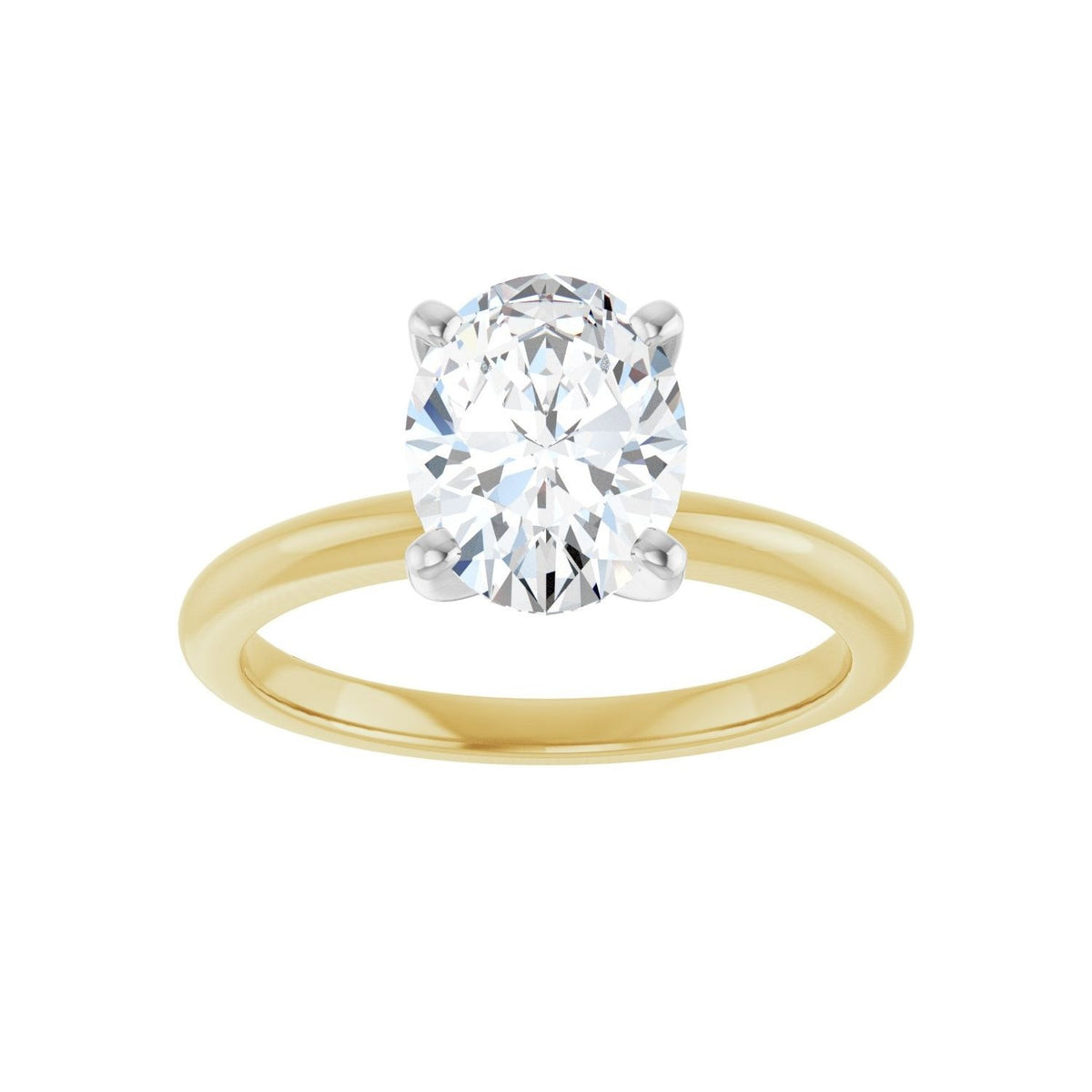 Sapphire Row Lab-Grown Oval Diamond Solitaire Engagement Ring - 14K Yellow & White Gold, 1 1/2 ctw (view 3)