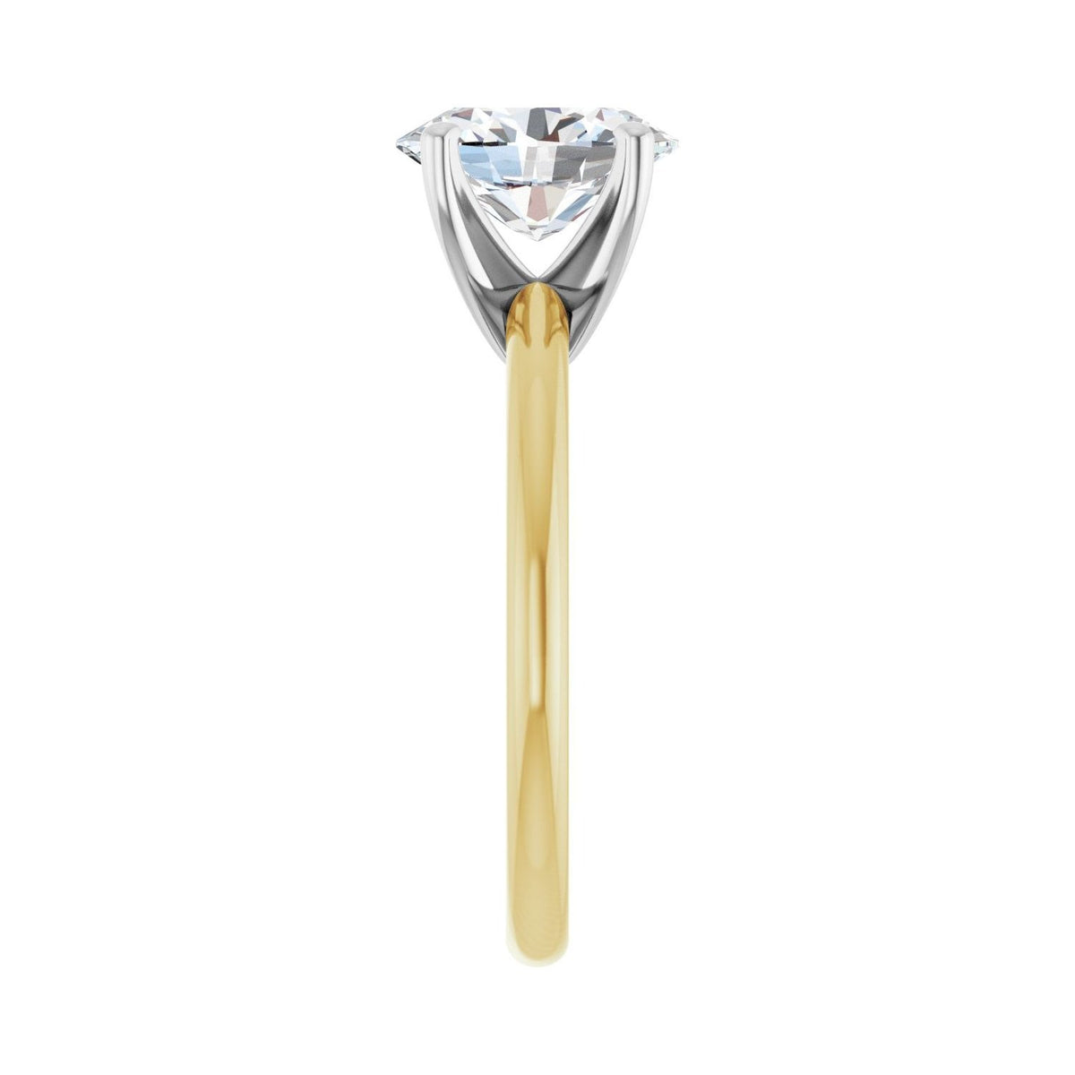 Sapphire Row Lab-Grown Oval Diamond Solitaire Engagement Ring - 14K Yellow & White Gold, 1 1/2 ctw (view 4)