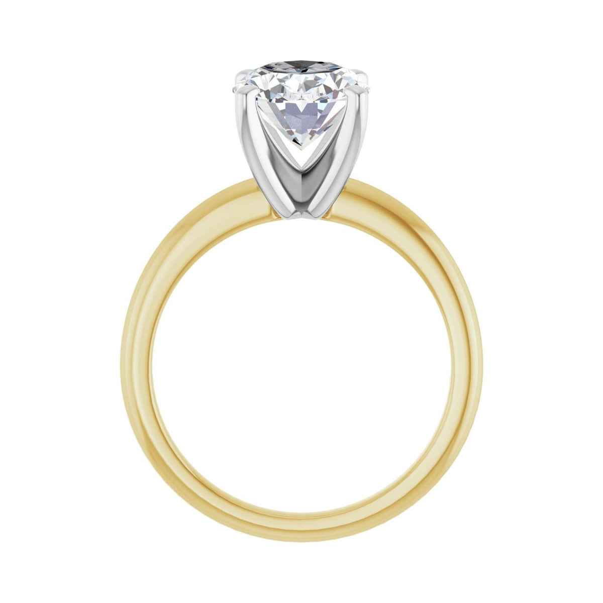 Sapphire Row Lab-Grown Oval Diamond Solitaire Engagement Ring - 14K Yellow & White Gold, 2 1/2 ctw (view 2)