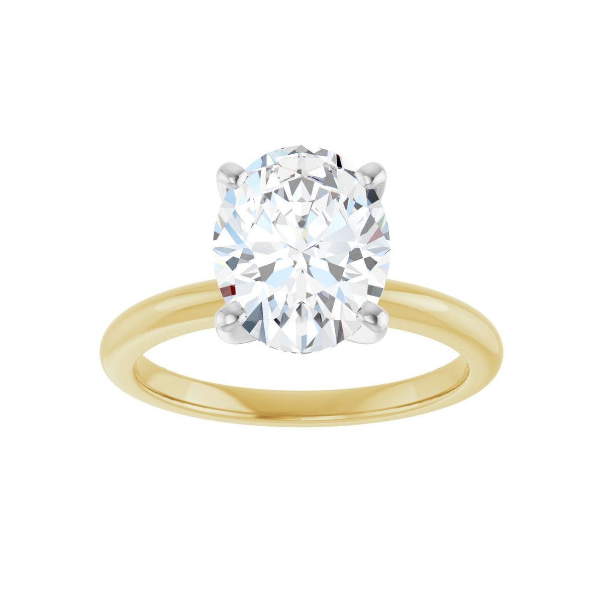Sapphire Row Lab-Grown Oval Diamond Solitaire Engagement Ring - 14K Yellow & White Gold, 2 1/2 ctw (view 3)