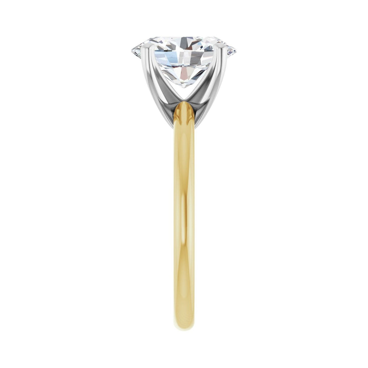 Sapphire Row Lab-Grown Oval Diamond Solitaire Engagement Ring - 14K Yellow & White Gold, 2 1/2 ctw (view 4)