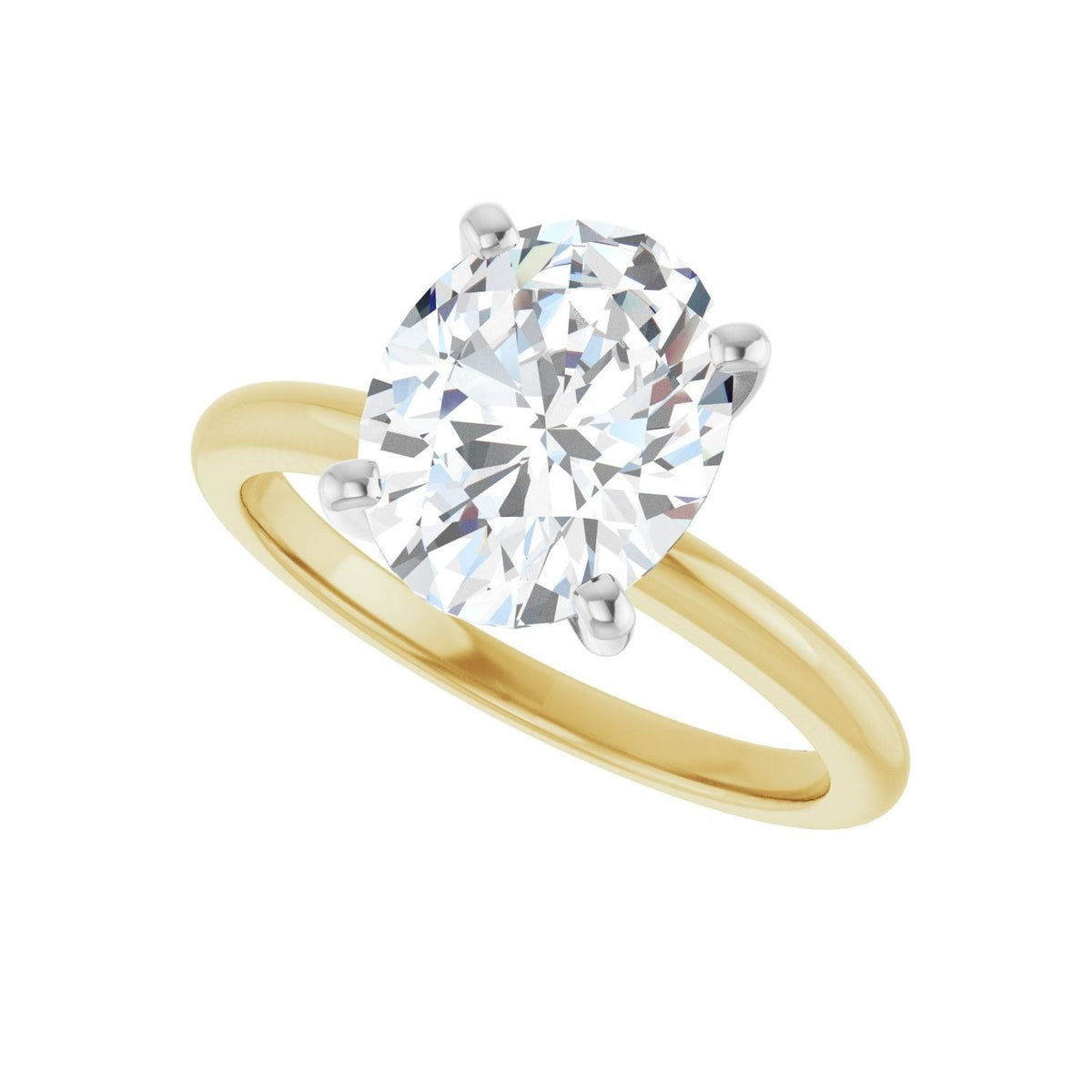 Sapphire Row Lab-Grown Oval Diamond Solitaire Engagement Ring - 14K Yellow & White Gold, 2 1/2 ctw (view 5)