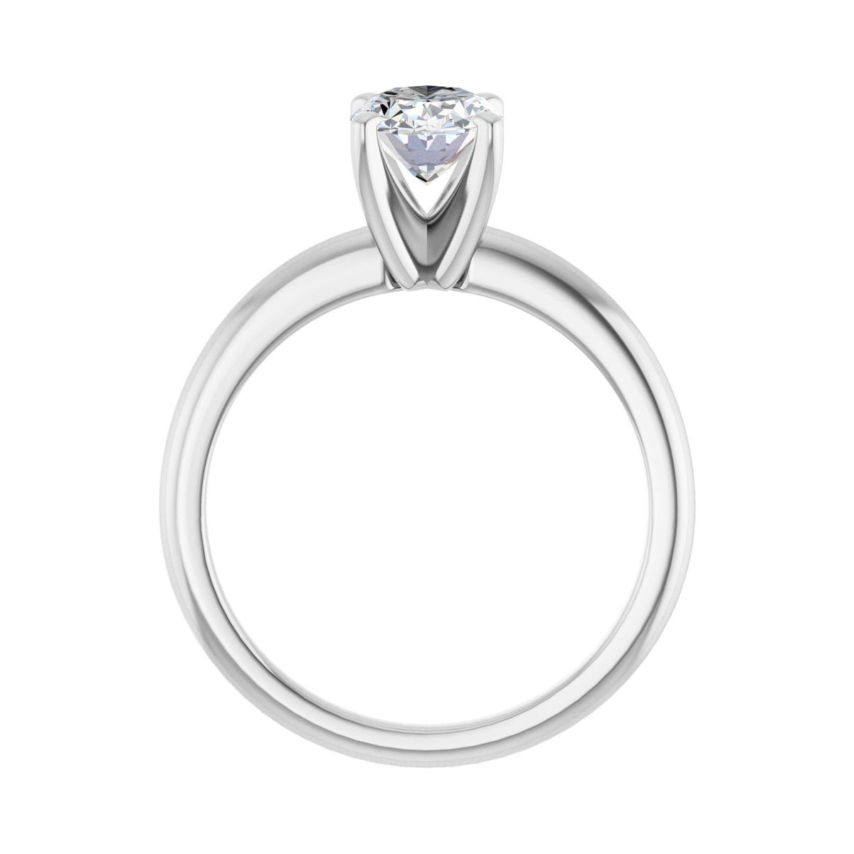 Sapphire Row Lab-Grown Oval Diamond Solitaire Engagement Ring - 14K White Gold, 1 ctw (view 2)