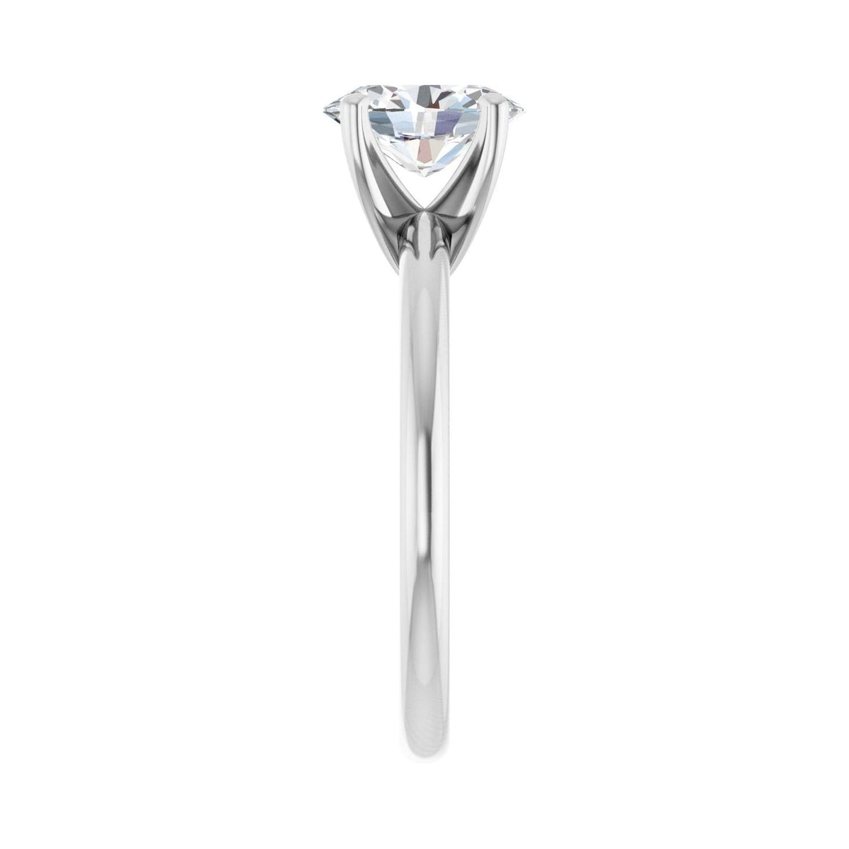 Sapphire Row Lab-Grown Oval Diamond Solitaire Engagement Ring - 14K White Gold, 1 ctw (view 4)