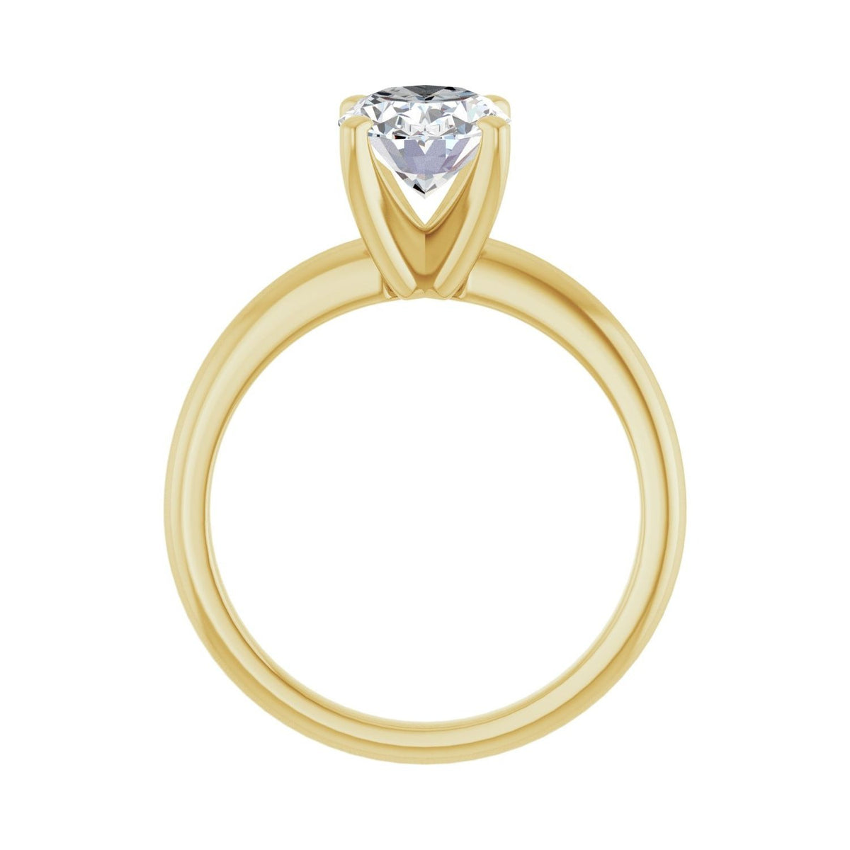 Sapphire Row Lab-Grown Oval Diamond Solitaire Engagement Ring - 14K Yellow Gold, 1 1/2 ctw (view 2)