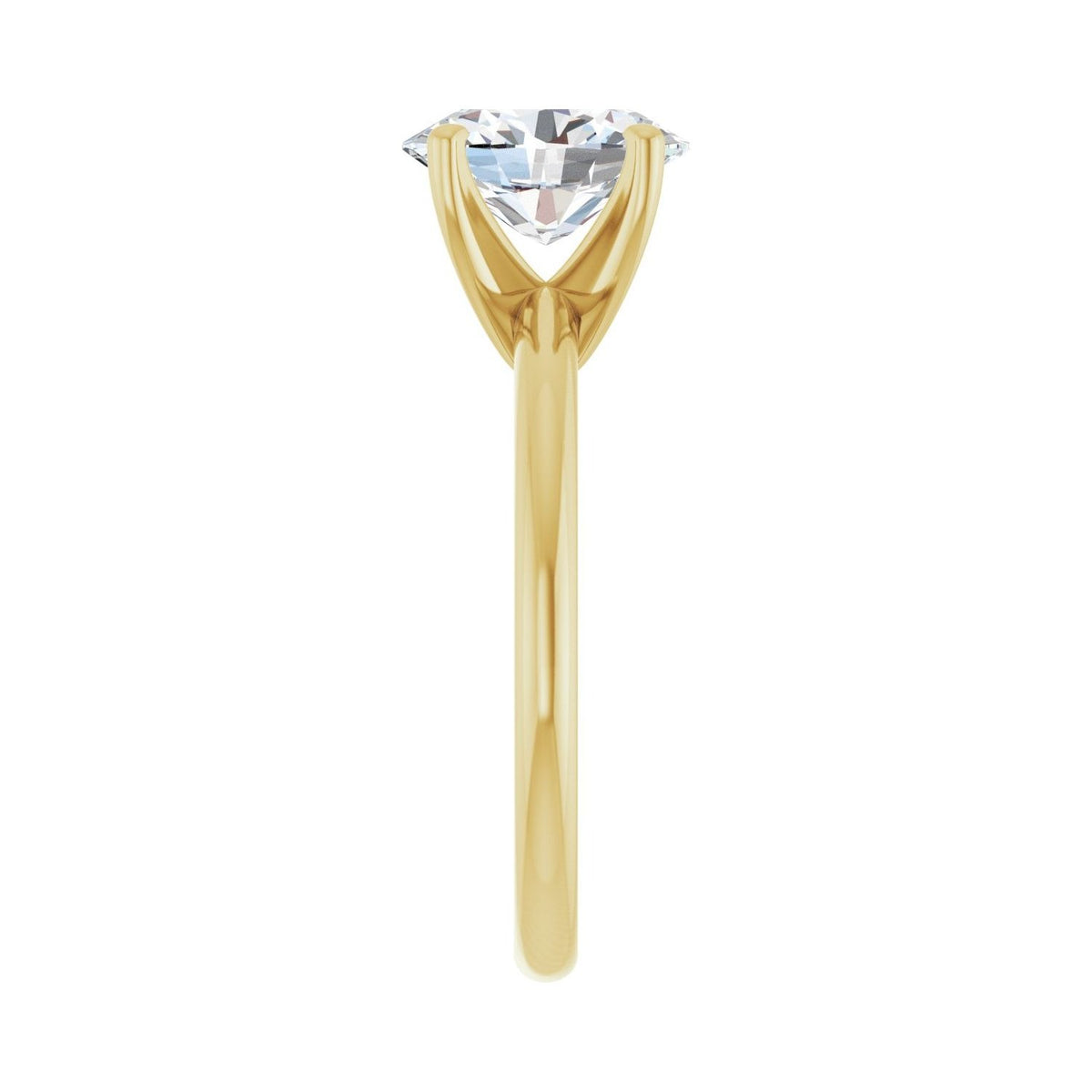 Sapphire Row Lab-Grown Oval Diamond Solitaire Engagement Ring - 14K Yellow Gold, 1 1/2 ctw (view 4)