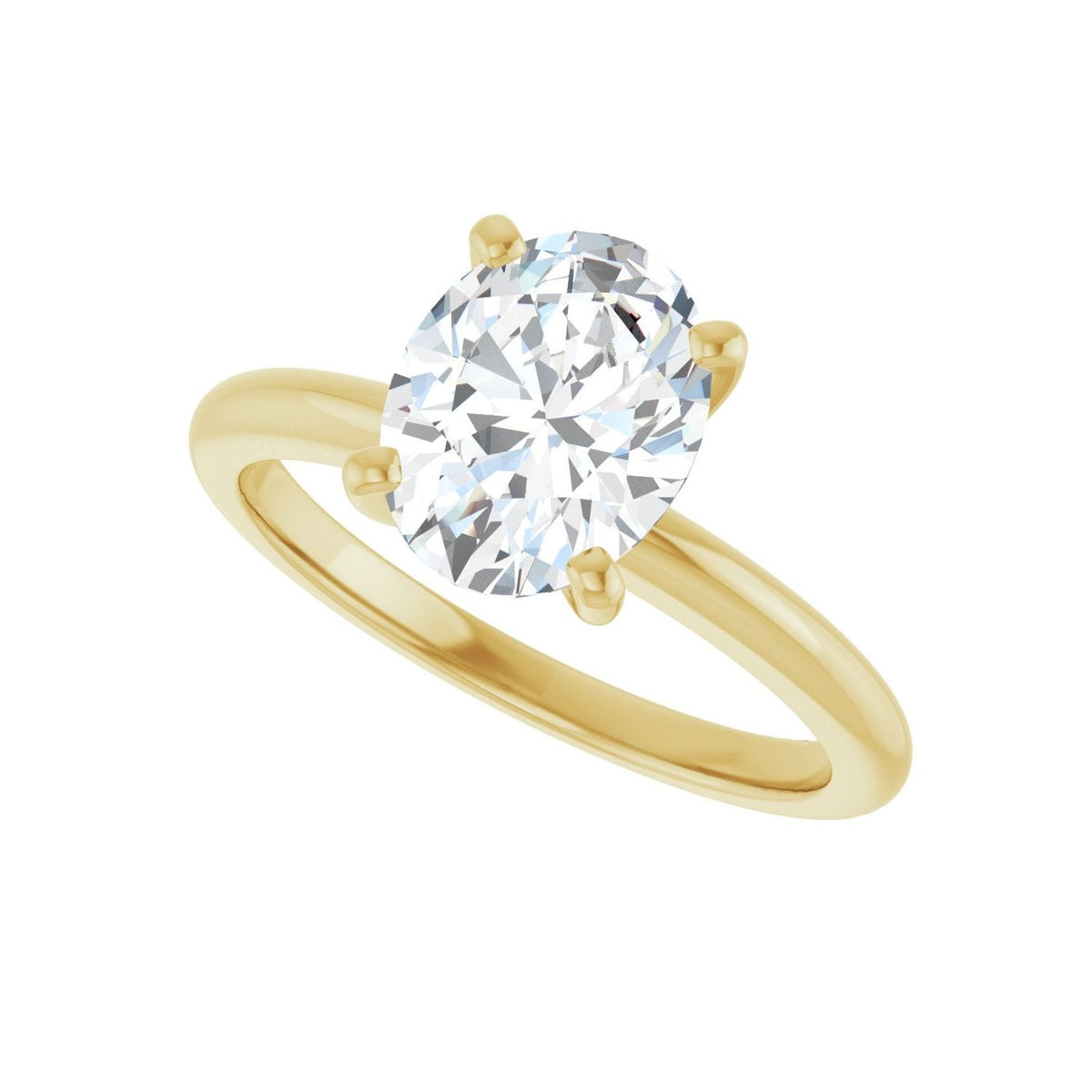 Sapphire Row Lab-Grown Oval Diamond Solitaire Engagement Ring - 14K Yellow Gold, 1 1/2 ctw (view 5)