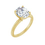 Sapphire Row Lab-Grown Oval Diamond Solitaire Engagement Ring - 14K Yellow Gold, 2 1/2 ctw