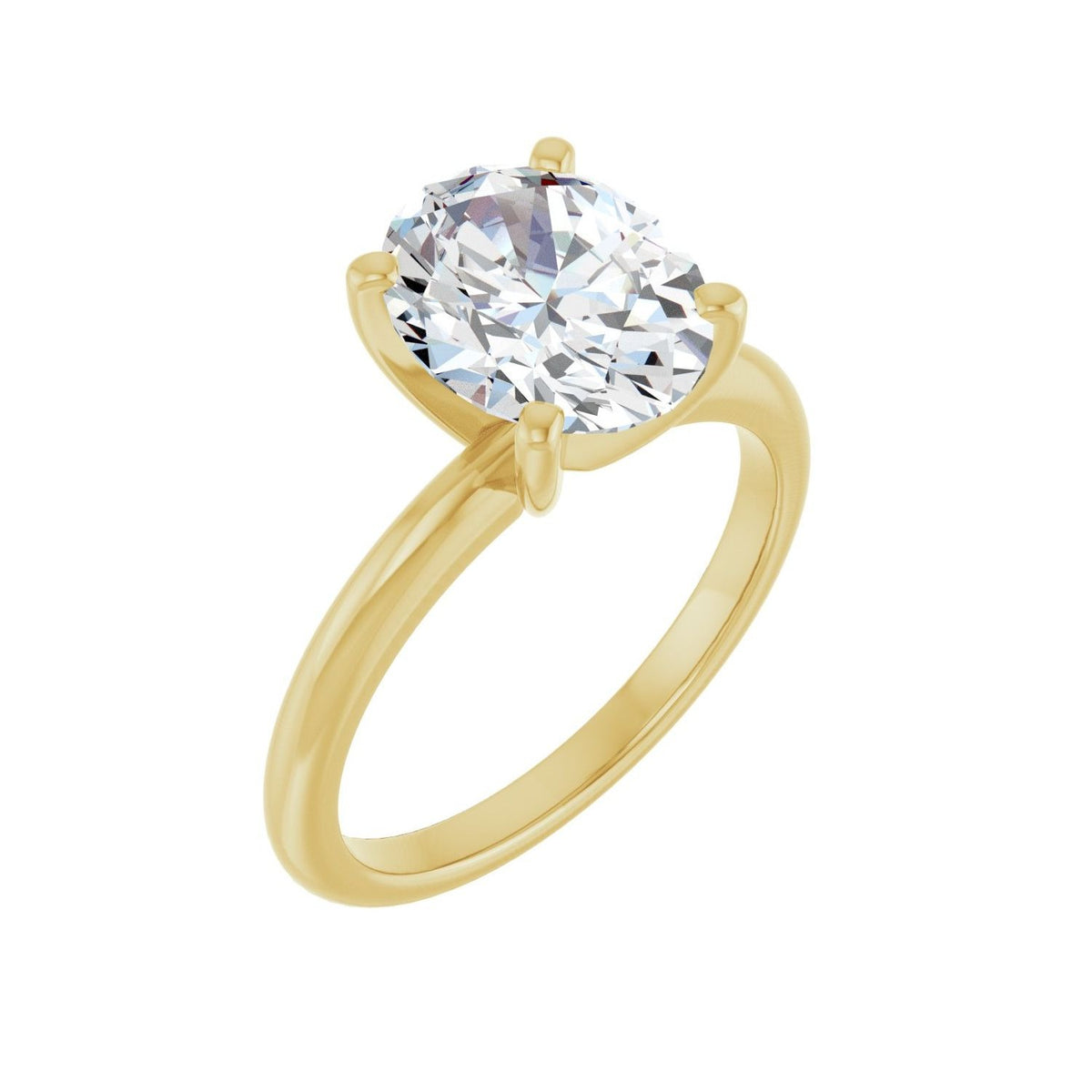 Sapphire Row Lab-Grown Oval Diamond Solitaire Engagement Ring - 14K Yellow Gold, 2 1/2 ctw