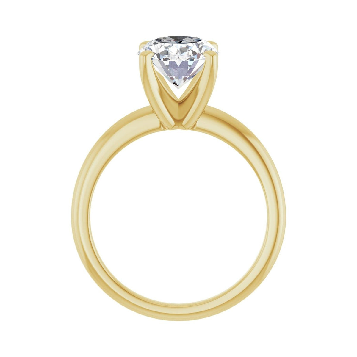 Sapphire Row Lab-Grown Oval Diamond Solitaire Engagement Ring - 14K Yellow Gold, 2 1/2 ctw (view 2)