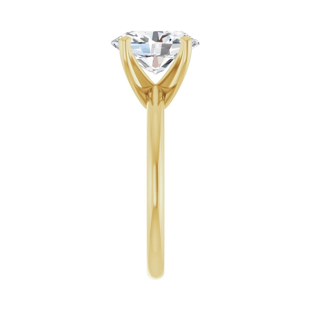 Sapphire Row Lab-Grown Oval Diamond Solitaire Engagement Ring - 14K Yellow Gold, 2 1/2 ctw (view 4)