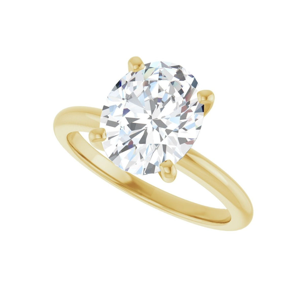 Sapphire Row Lab-Grown Oval Diamond Solitaire Engagement Ring - 14K Yellow Gold, 2 1/2 ctw (view 5)