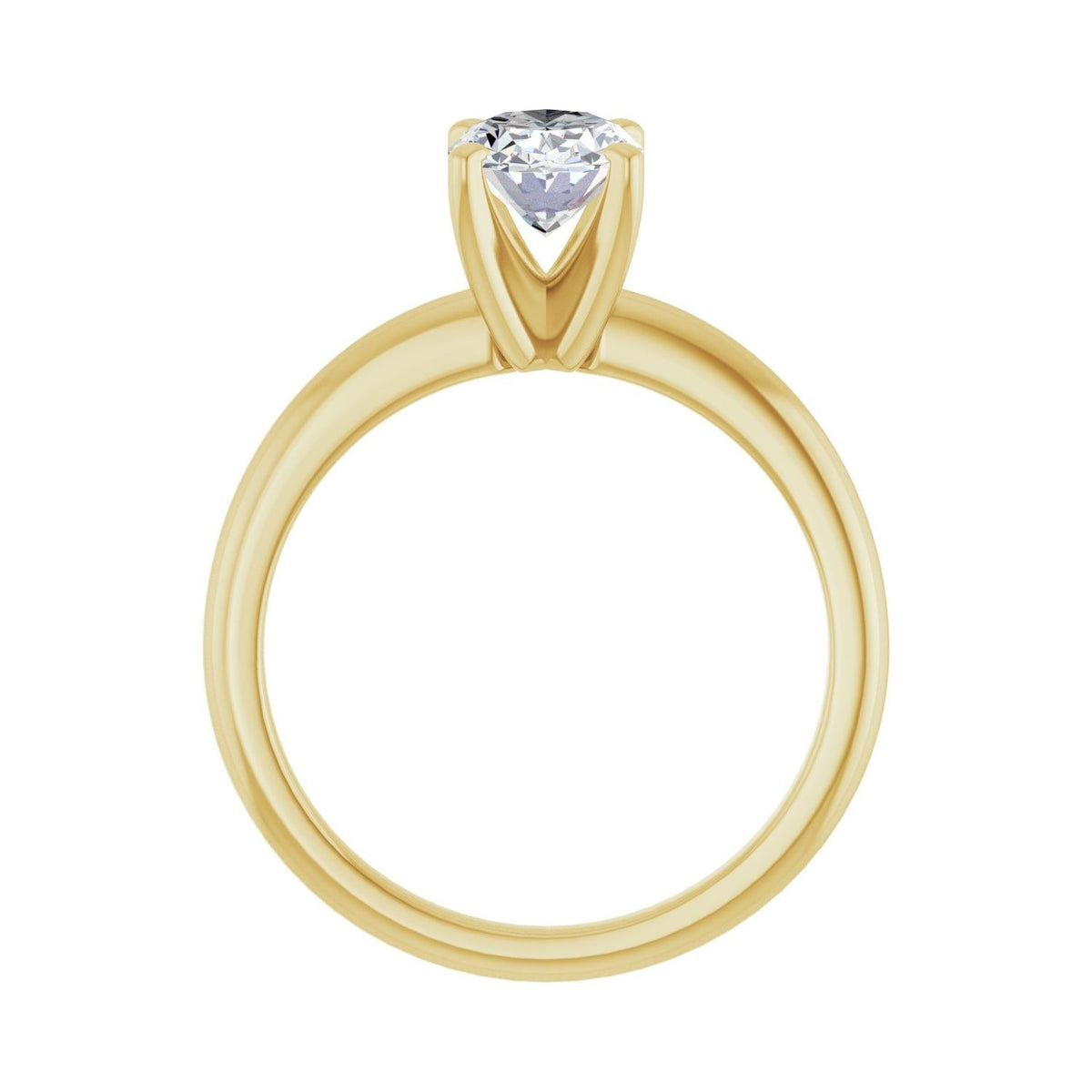 Sapphire Row Lab-Grown Oval Diamond Solitaire Engagement Ring - 14K Yellow Gold, 1 ctw (view 2)