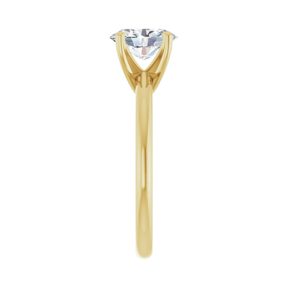 Sapphire Row Lab-Grown Oval Diamond Solitaire Engagement Ring - 14K Yellow Gold, 1 ctw (view 4)