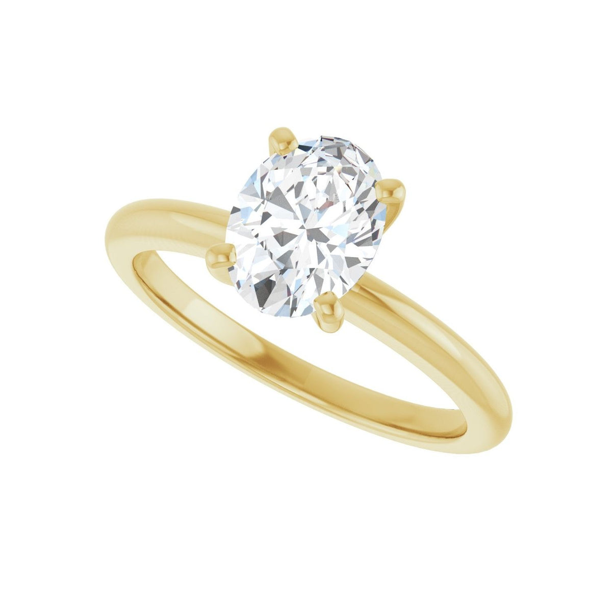 Sapphire Row Lab-Grown Oval Diamond Solitaire Engagement Ring - 14K Yellow Gold, 1 ctw (view 5)