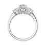 Sapphire Row Lab-Grown Oval Diamond Three-Stone Engagement Ring - 14K White Gold, 1 1/4 ctw (view 2)