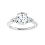 Sapphire Row Lab-Grown Oval Diamond Three-Stone Engagement Ring - 14K White Gold, 1 1/4 ctw (view 3)