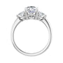 Sapphire Row Lab-Grown Oval Diamond Three-Stone Engagement Ring - 14K White Gold, 1 3/4 ctw (view 2)