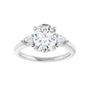 Sapphire Row Lab-Grown Oval Diamond Three-Stone Engagement Ring - 14K White Gold, 1 3/4 ctw (view 3)