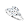 Sapphire Row Lab-Grown Oval Diamond Three-Stone Engagement Ring - 14K White Gold, 1 3/4 ctw (view 5)