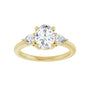 Sapphire Row Lab-Grown Oval Diamond Three-Stone Engagement Ring - 14K Yellow Gold, 1 1/4 ctw (view 3)