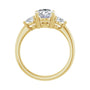 Sapphire Row Lab-Grown Oval Diamond Three-Stone Engagement Ring - 14K Yellow Gold, 1 3/4 ctw (view 2)