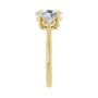 Sapphire Row Lab-Grown Oval Diamond Three-Stone Engagement Ring - 14K Yellow Gold, 1 3/4 ctw (view 4)