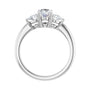 Sapphire Row Lab-Grown Oval Diamond Three-Stone Engagement Ring - 14K White Gold, 1 ctw (view 2)