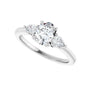 Sapphire Row Lab-Grown Oval Diamond Three-Stone Engagement Ring - 14K White Gold, 1 ctw (view 5)
