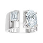 Sapphire Row Lab-Grown Oval Diamond Two-Stone Engagement Ring - 14K White Gold, 2 1/2 ctw (view 3)