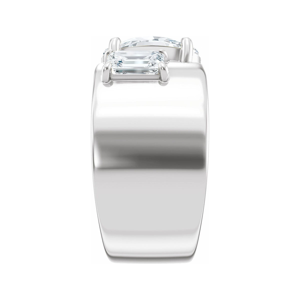 Sapphire Row Lab-Grown Oval Diamond Two-Stone Engagement Ring - 14K White Gold, 2 1/2 ctw (view 4)