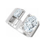 Sapphire Row Lab-Grown Oval Diamond Two-Stone Engagement Ring - 14K White Gold, 2 1/2 ctw (view 5)
