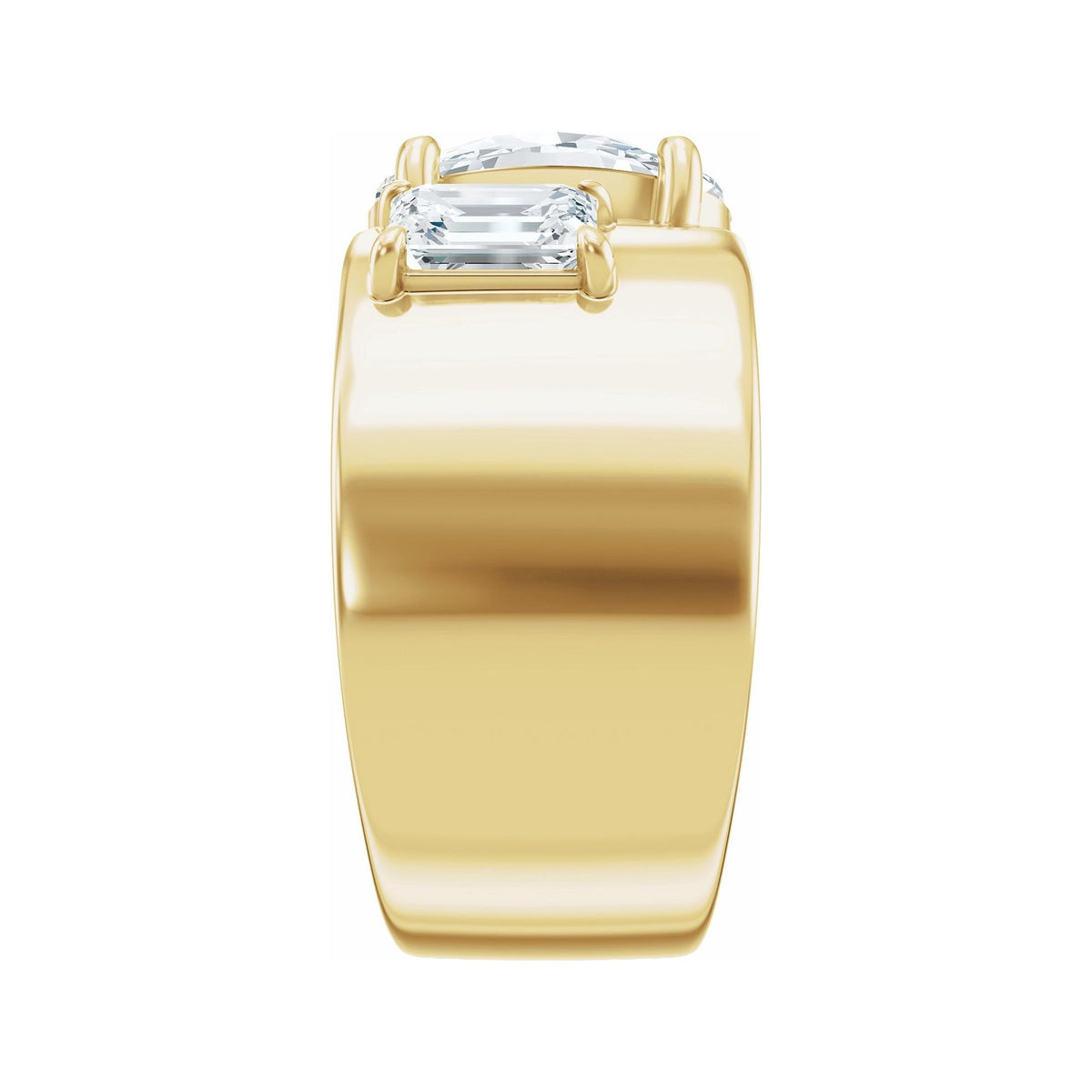 Sapphire Row Lab-Grown Oval Diamond Two-Stone Engagement Ring - 14K Yellow Gold, 2 1/2 ctw (view 4)
