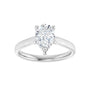 Sapphire Row Lab-Grown Pear Diamond Cathedral Solitaire Engagement Ring - 14K White Gold (view 3)