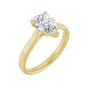 Sapphire Row Lab-Grown Pear Diamond Cathedral Solitaire Engagement Ring - 14K Yellow Gold