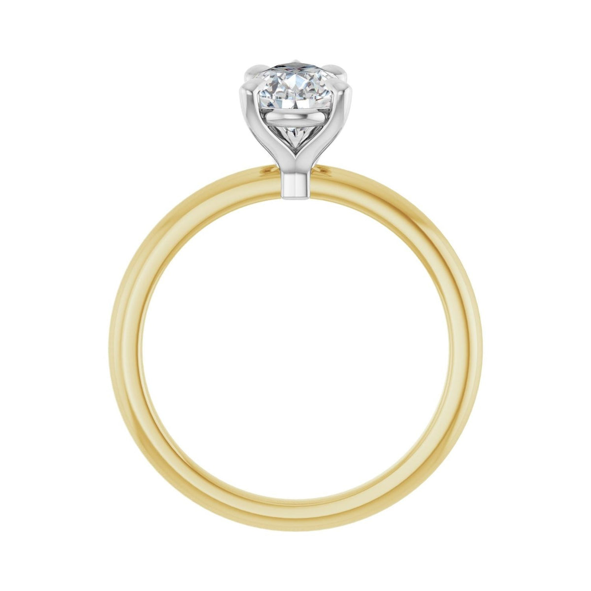 Sapphire Row Lab-Grown Pear Diamond Claw-Prong Engagement Ring - 14K Yellow & White Gold, 1 1/8 ctw (view 2)