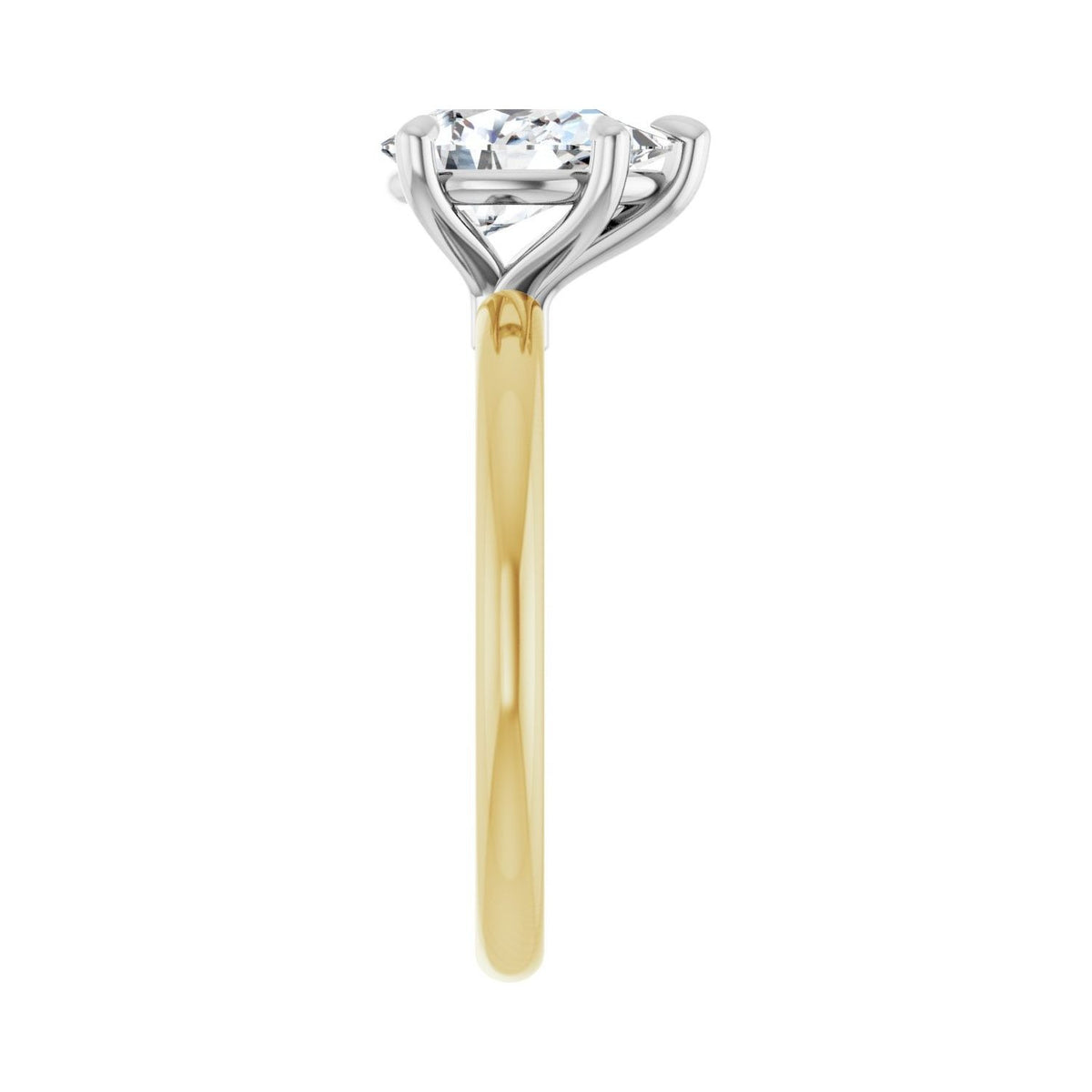 Sapphire Row Lab-Grown Pear Diamond Claw-Prong Engagement Ring - 14K Yellow & White Gold, 1 1/8 ctw (view 4)