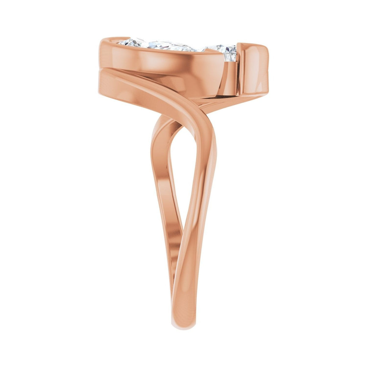 Sapphire Row Lab-Grown Pear Diamond Two-Stone Engagement Ring - 14K Rose Gold (view 4)