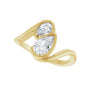 Sapphire Row Lab-Grown Pear Diamond Two-Stone Engagement Ring - 14K Yellow Gold, 1 ctw (view 5)