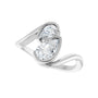 Sapphire Row Lab-Grown Pear Diamond Two-Stone Engagement Ring - 14K White Gold, 1 ctw (view 5)