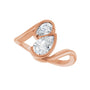 Sapphire Row Lab-Grown Pear Diamond Two-Stone Engagement Ring - 14K Rose Gold, 1 ctw (view 5)