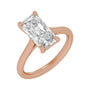 Sapphire Row Lab-Grown Radiant-Cut Diamond Cathedral Claw-Prong Solitaire Engagement Ring - 14K Rose Gold