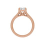 Sapphire Row Lab-Grown Radiant-Cut Diamond Cathedral Claw-Prong Solitaire Engagement Ring - 14K Rose Gold (view 2)