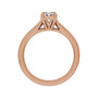 Sapphire Row Lab-Grown Radiant-Cut Diamond Cathedral Claw-Prong Solitaire Engagement Ring - 14K Rose Gold, 1 ctw (view 2)