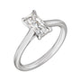 Sapphire Row Lab-Grown Radiant-Cut Diamond Cathedral Claw-Prong Solitaire Engagement Ring - 14K White Gold, 1 ctw