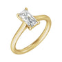 Sapphire Row Lab-Grown Radiant-Cut Diamond Cathedral Claw-Prong Solitaire Engagement Ring - 14K Yellow Gold