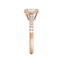 Sapphire Row Lab-Grown Radiant-Cut Diamond Claw-Prong Accented Engagement Ring - 14K Rose Gold, 1 1/3 ctw (view 4)