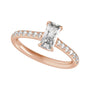 Sapphire Row Lab-Grown Radiant-Cut Diamond Claw-Prong Accented Engagement Ring - 14K Rose Gold, 1 1/3 ctw (view 5)