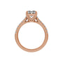 Sapphire Row Lab-Grown Radiant-Cut Diamond Claw-Prong Accented Engagement Ring - 14K Rose Gold, 3 1/3 ctw (view 2)